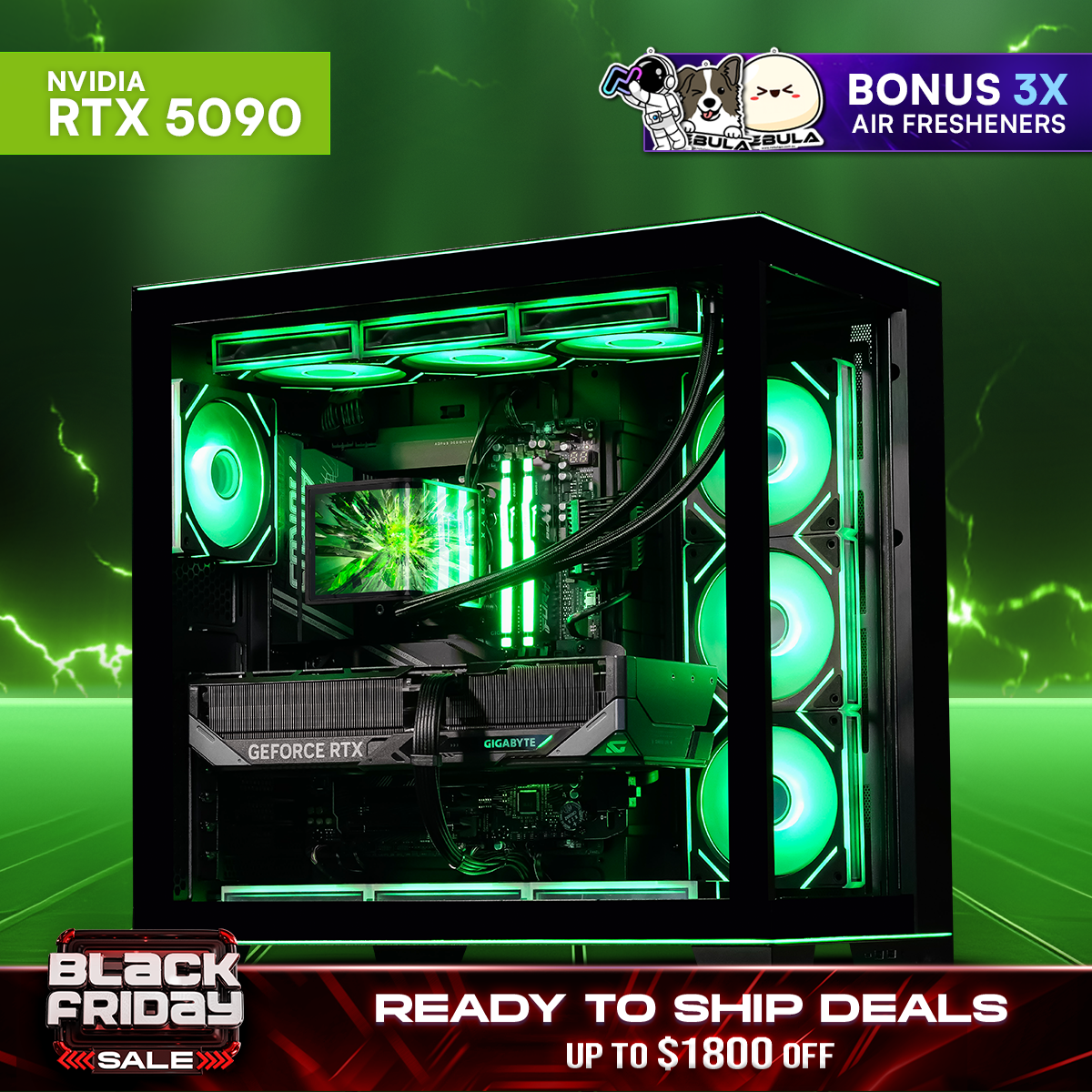 EMERALD GLASS: RYZEN 9950X3D RTX 5090 – Nebula PC