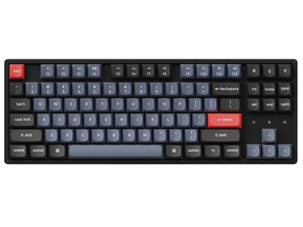 Keychron K8 Pro QMK/VIA Wireless RGB Mechanical Keyboard (Gateron G Pro Red Switch) - Black