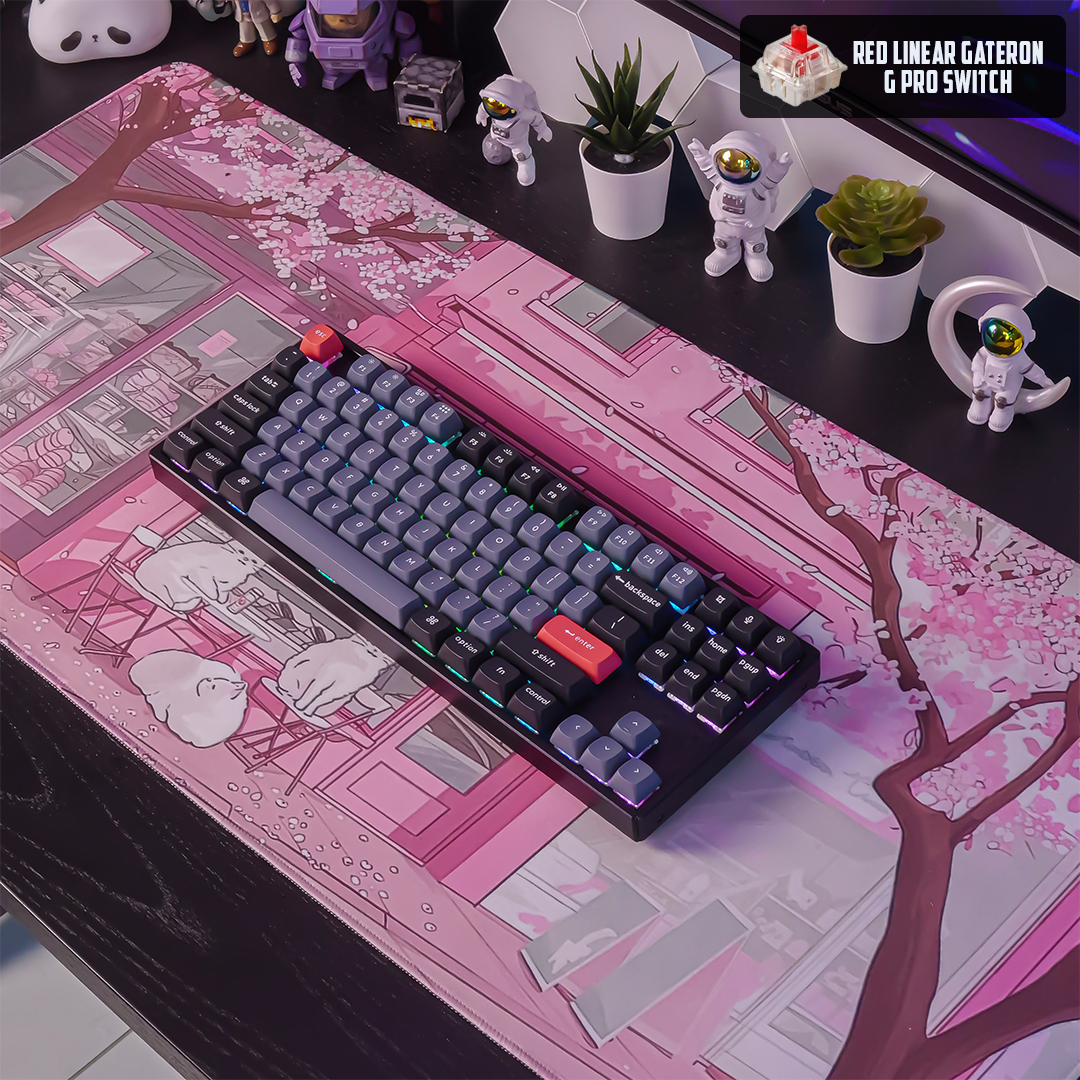 Keychron K8 Pro QMK/VIA Wireless RGB Mechanical Keyboard (Gateron G Pro Red Switch) - Black
