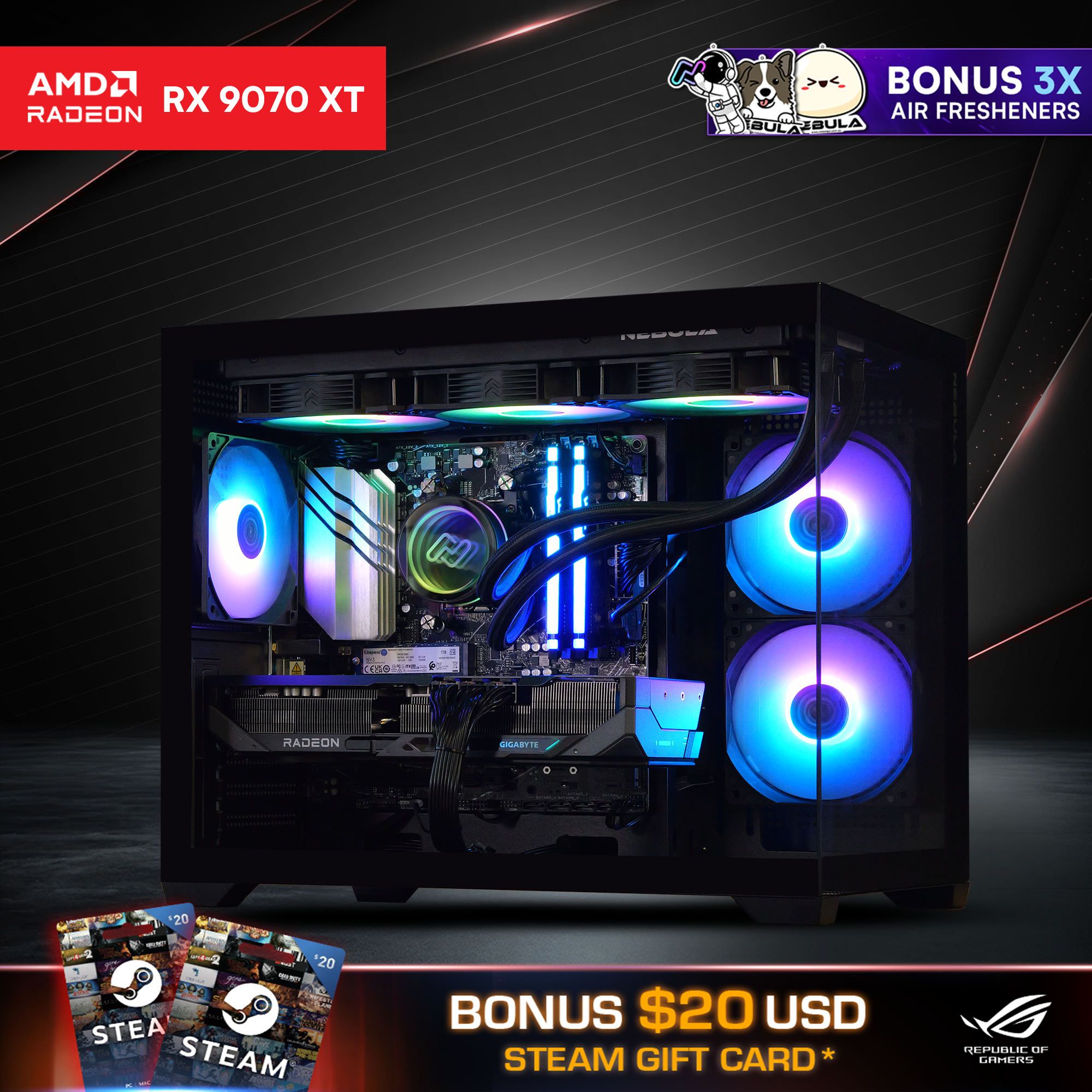 WYVERN LVL 8 RADEON MAX: RYZEN 7 7800X3D | RX 9070 XT