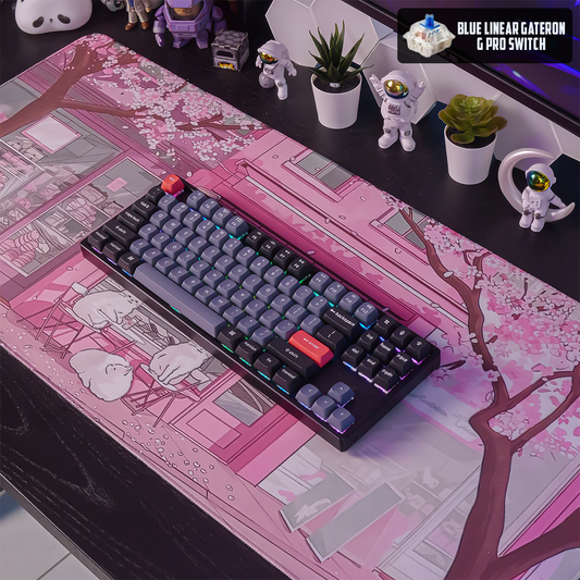 Keychron K8 Pro QMK/VIA Wireless RGB Mechanical Keyboard (Gateron G Pro Blue Switch) - Black